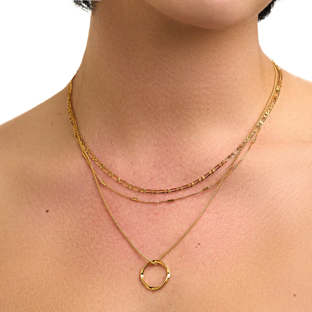 Collier à trois rangées de cercle ouvert