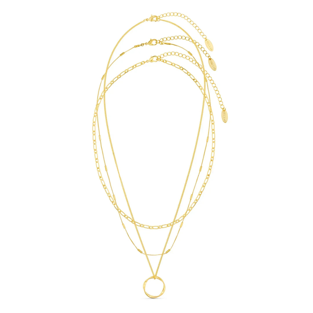 Collier à trois rangées de cercle ouvert