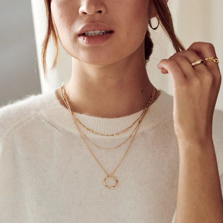 Collier à trois rangées de cercle ouvert