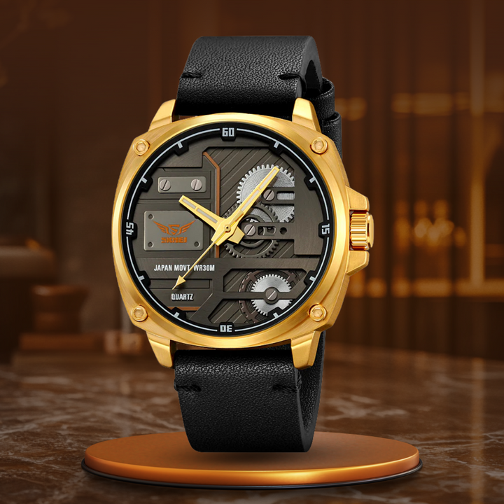 van Baerle® – Montre pour Homme en Cuir Quartz