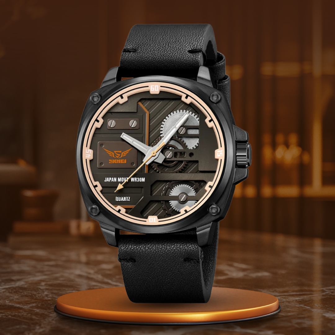 van Baerle® – Montre pour Homme en Cuir Quartz