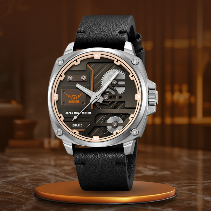 van Baerle® – Montre pour Homme en Cuir Quartz