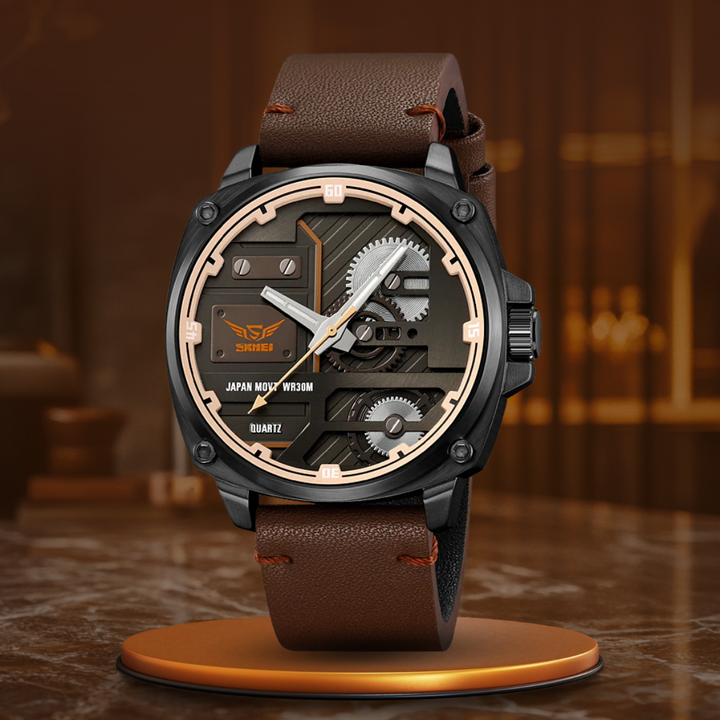 van Baerle® – Montre pour Homme en Cuir Quartz