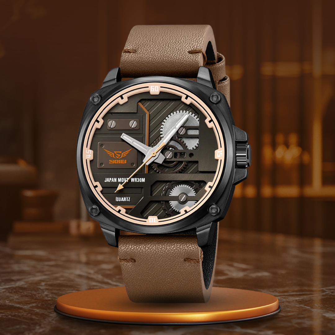 van Baerle® – Montre pour Homme en Cuir Quartz