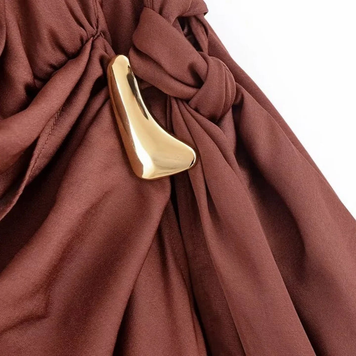 Aurélie | Robe portefeuille dos nu avec drapé élégant