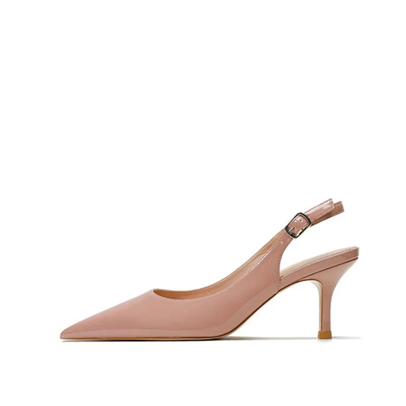Fabienne | Escarpins Slingback Vernis à Talon Fin