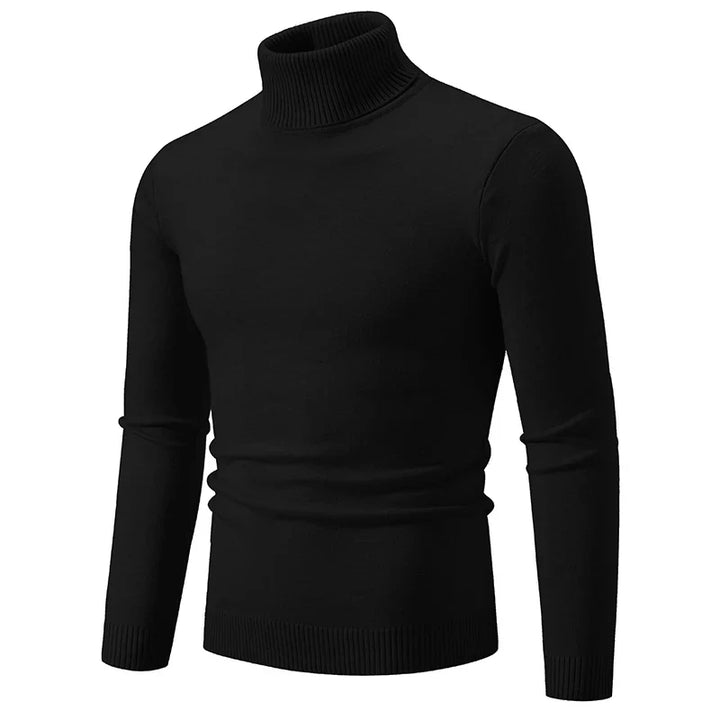 Angus | Pull à Col Roulé Slim en Jersey Côtelé