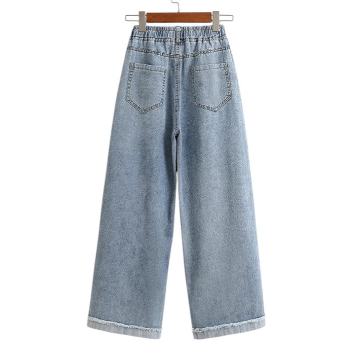 Jeans décontractés à jambes larges Georgia avec ourlet brut