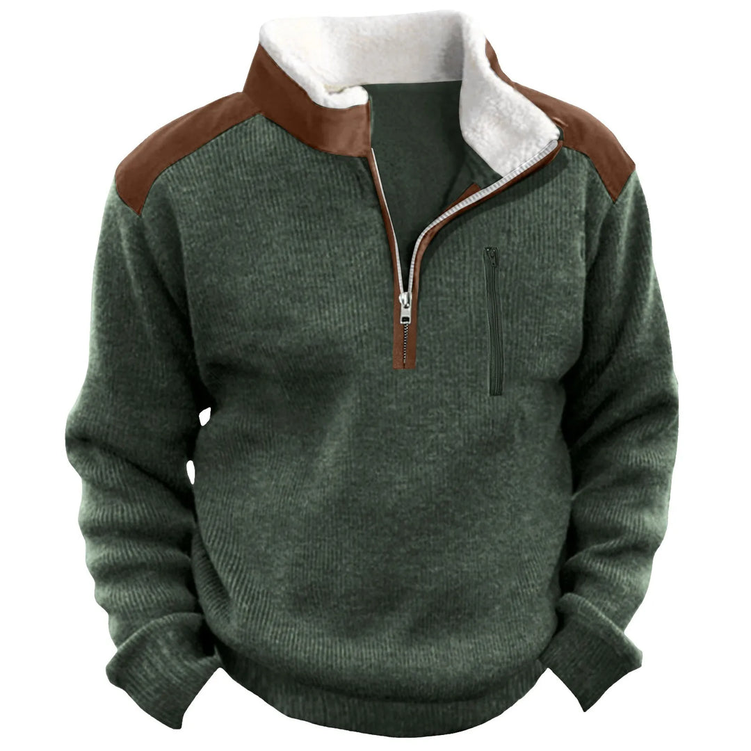 Caleb | Pull-over à demi-zip en molleton avec doublure en molleton et poche utilitaire