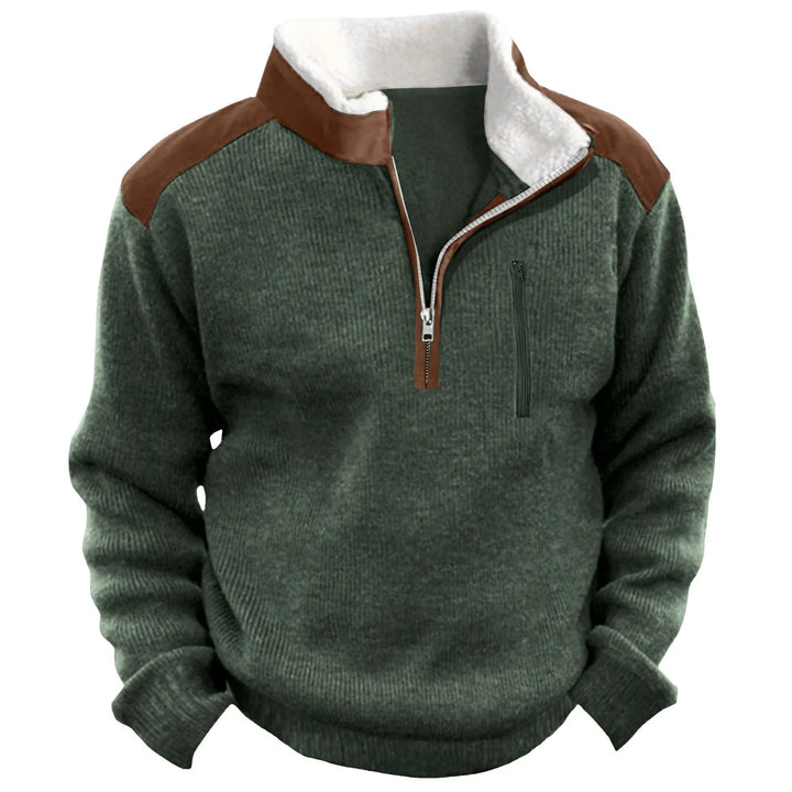 Caleb | Pull-over à demi-zip en molleton avec doublure en molleton et poche utilitaire