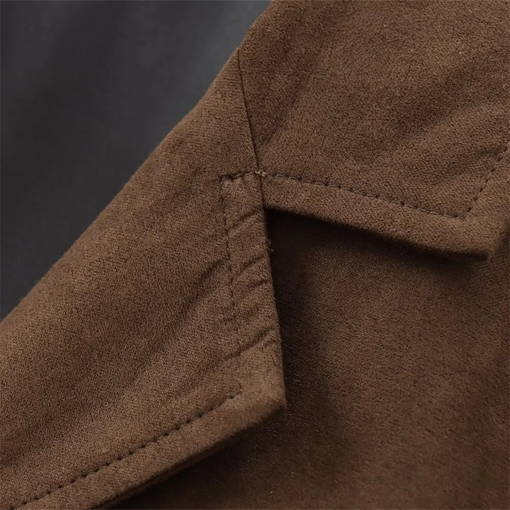 Noémie | Veste courte en suédine avec poches plaquées