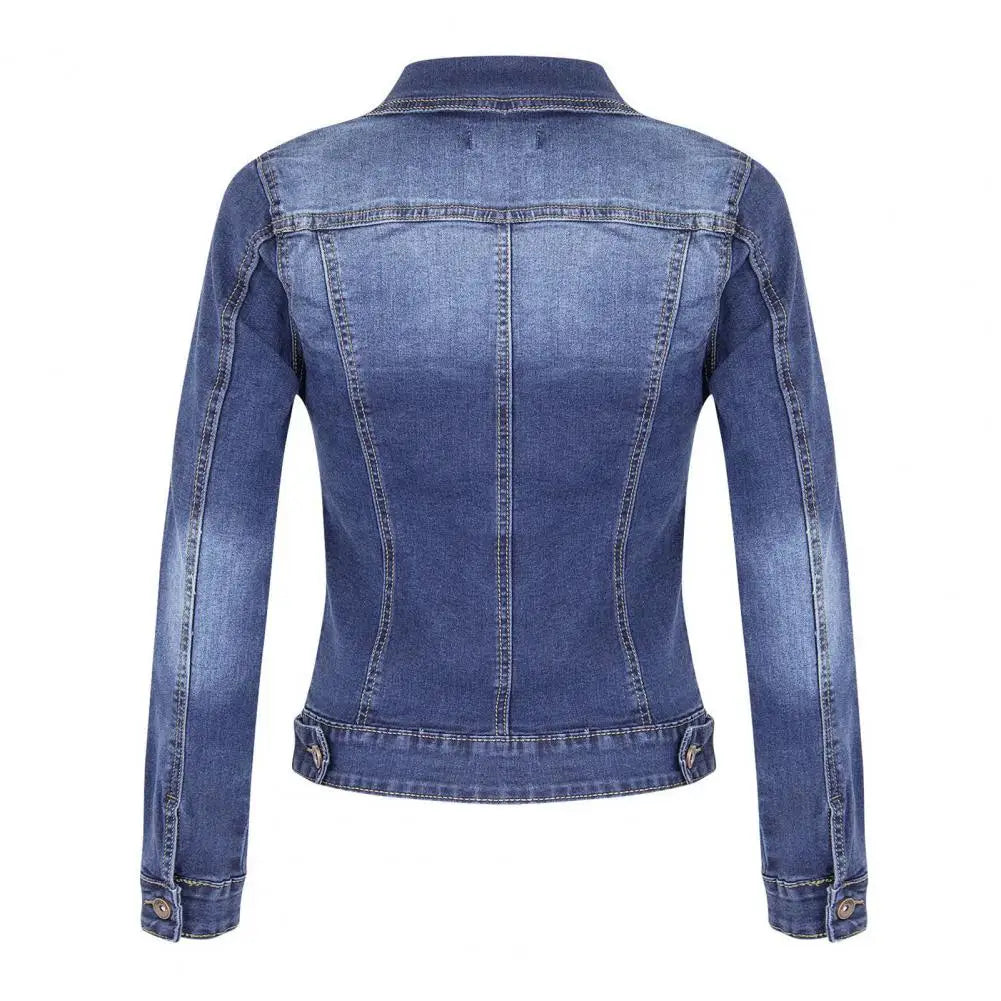 Léna | Veste en Jean Cintrée à Boutons Vieillis