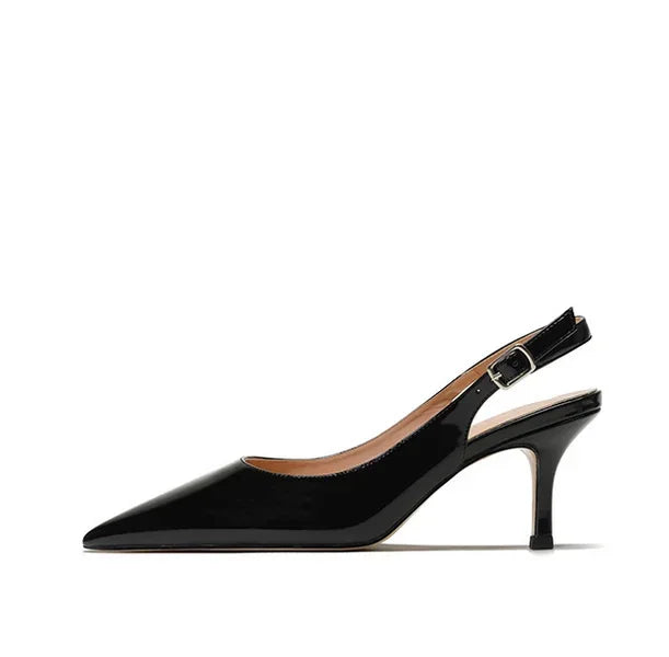 Fabienne | Escarpins Slingback Vernis à Talon Fin