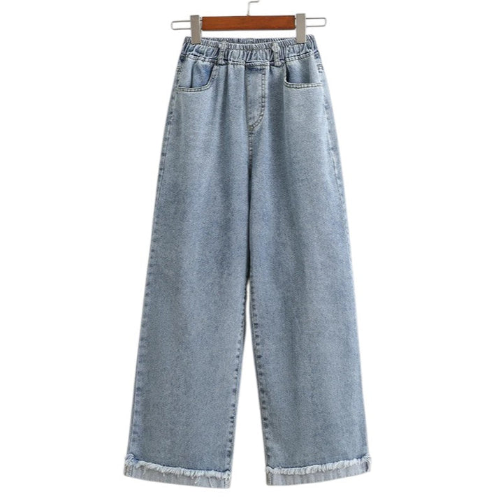 Jeans décontractés à jambes larges Georgia avec ourlet brut