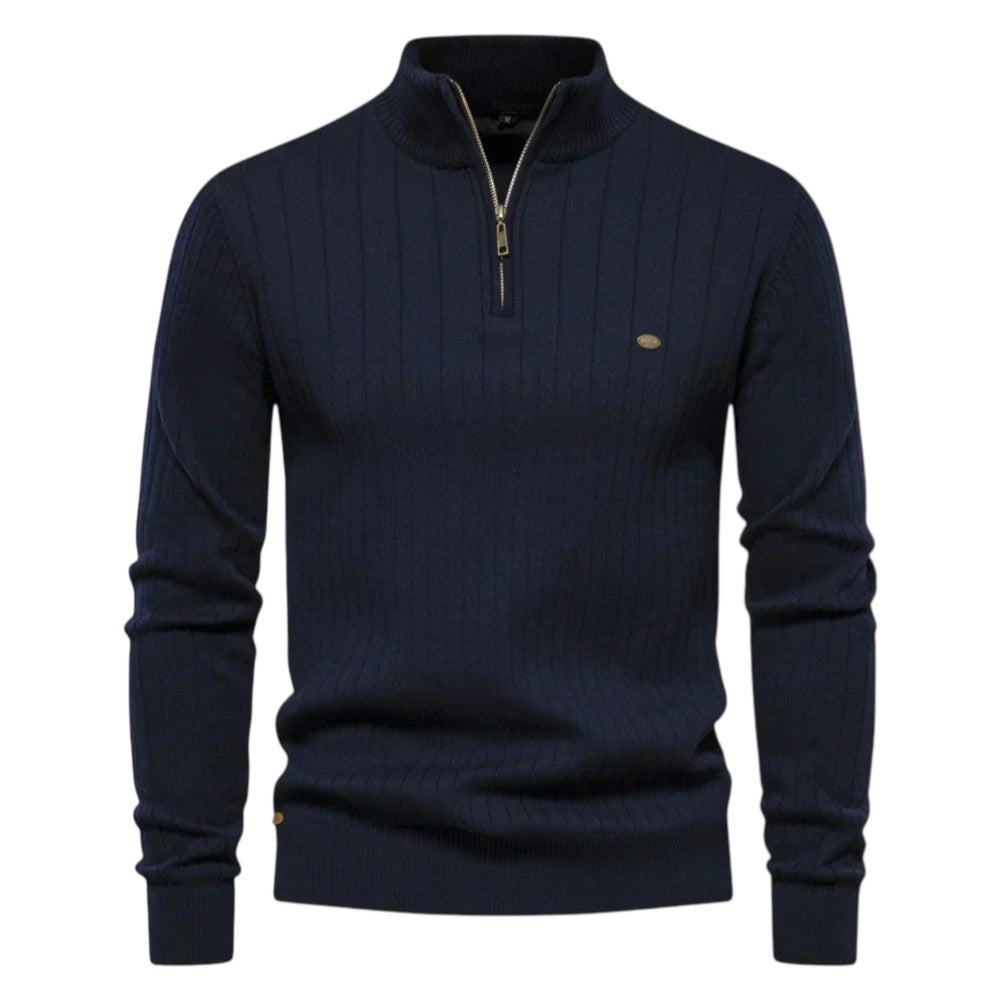 Casper | Pull confort côtelé à demi-zip