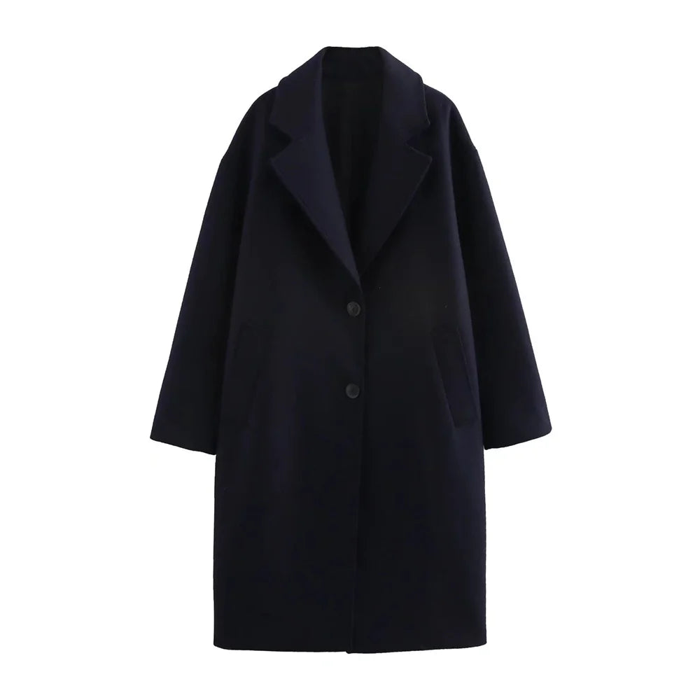 Eugénie | Manteau long oversize en laine mélangée