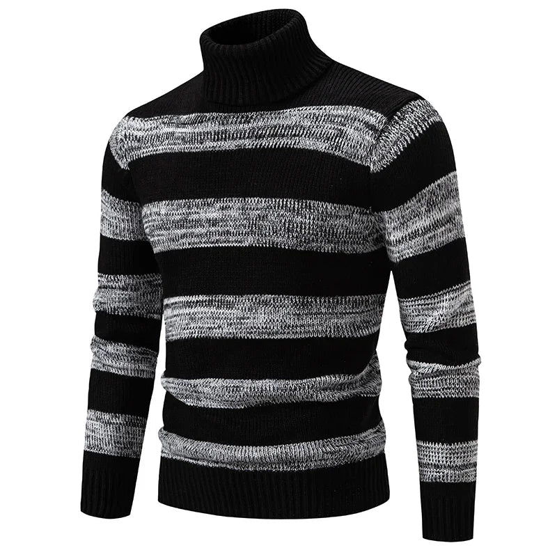 Caleb | Pull à col roulé rayé d'hiver