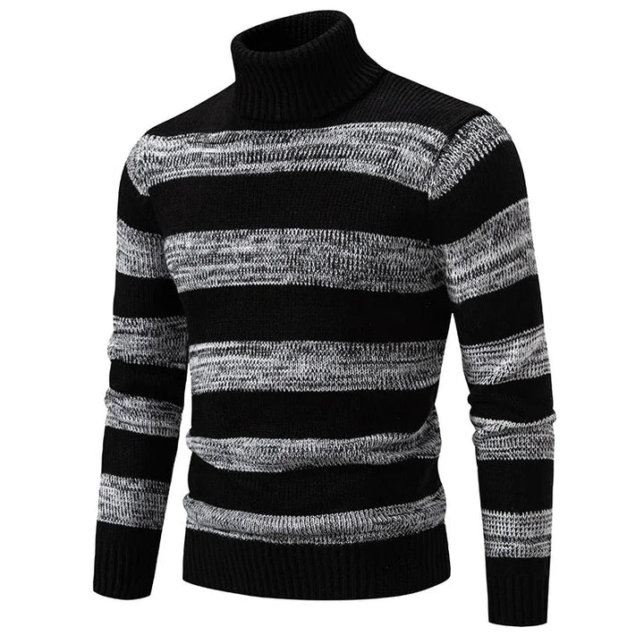 Caleb | Pull à col roulé rayé d'hiver
