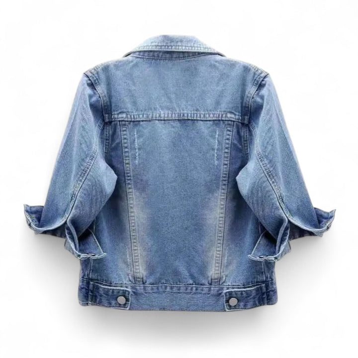 Océane | Veste en Jean Décontractée à Manches Revers