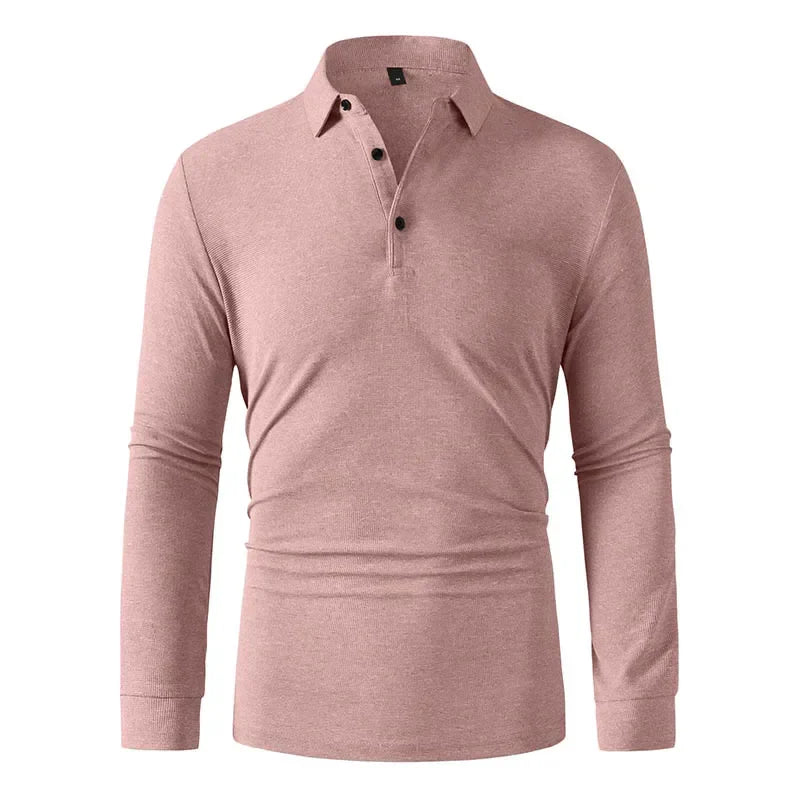 Jarryd | Polo à manches longues gris clair pour un style décontracté quotiden