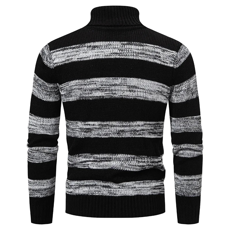 Caleb | Pull à col roulé rayé d'hiver
