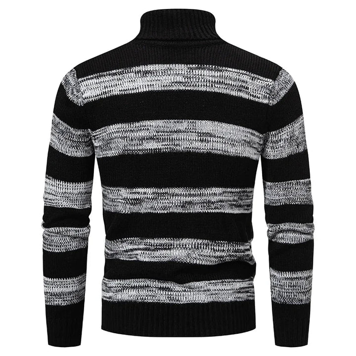 Caleb | Pull à col roulé rayé d'hiver