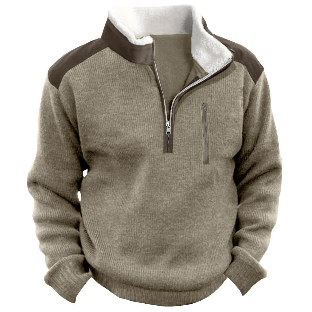 Caleb | Pull-over à demi-zip en molleton avec doublure en molleton et poche utilitaire