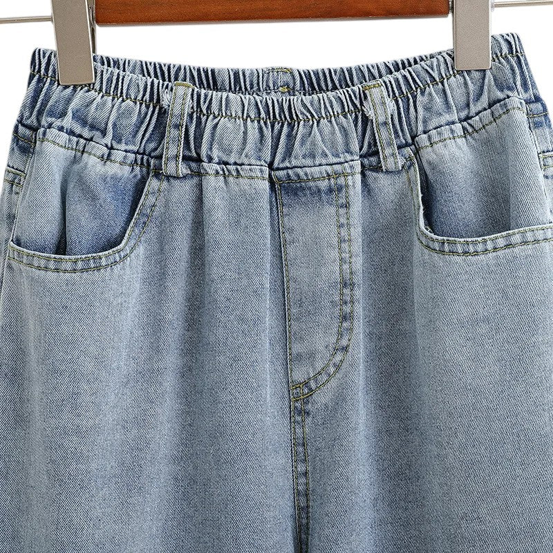 Jeans décontractés à jambes larges Georgia avec ourlet brut