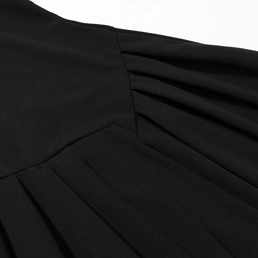 Camille | Robe plissée à col bateau