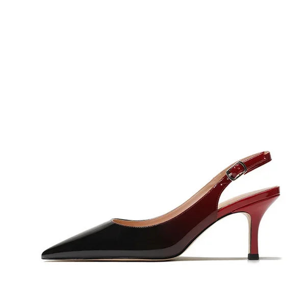 Fabienne | Escarpins Slingback Vernis à Talon Fin