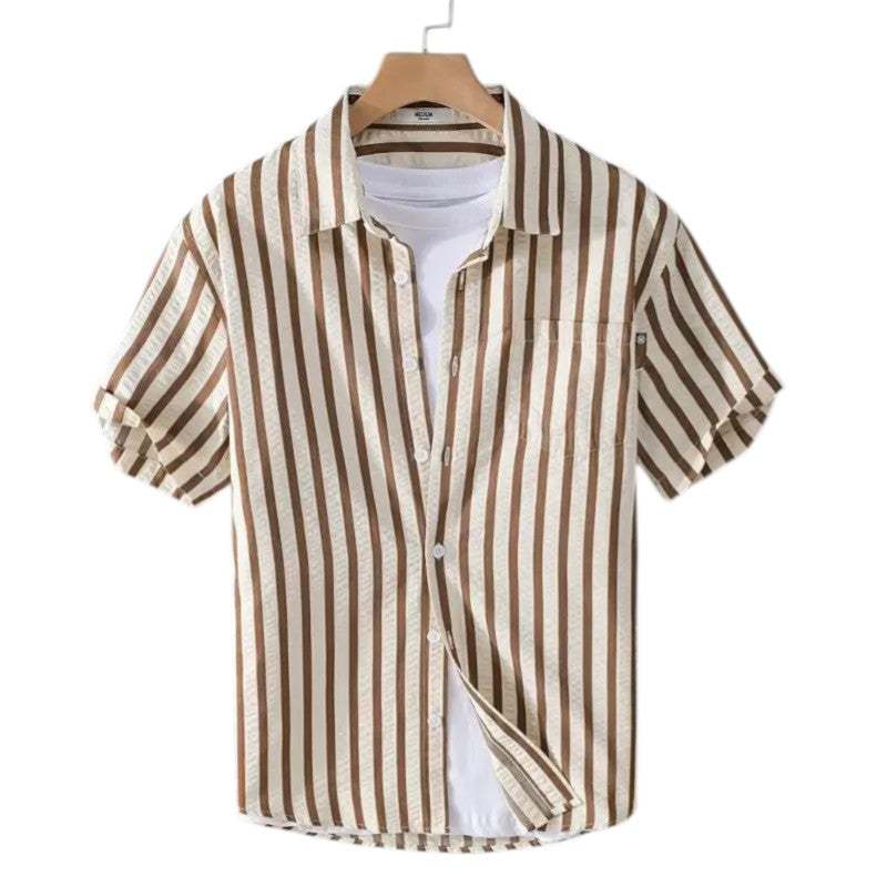 Toby | Chemise en coton à rayures verticales audacieuses