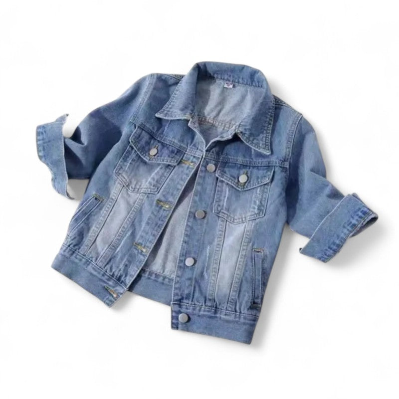 Océane | Veste en Jean Décontractée à Manches Revers