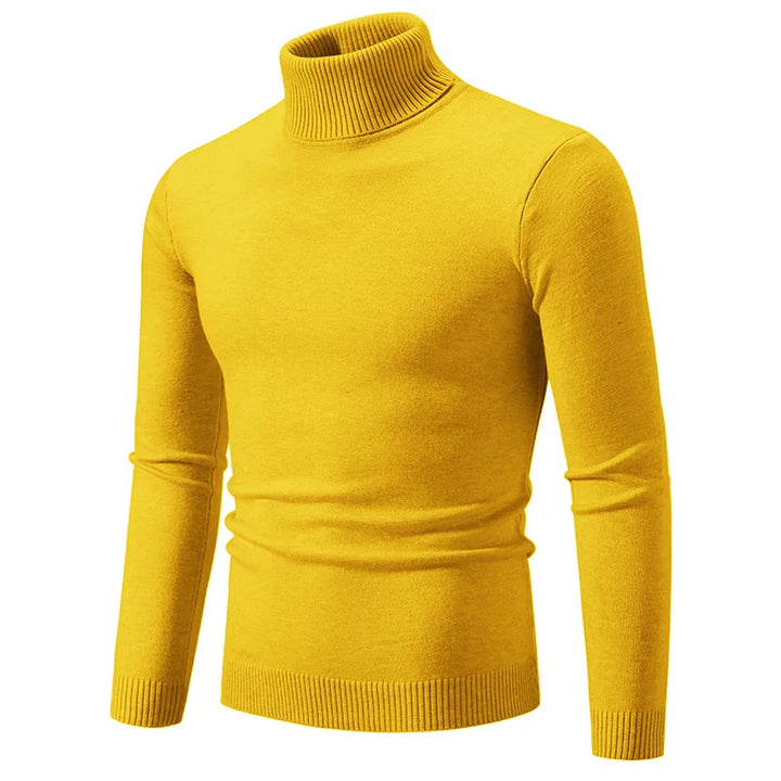 Angus | Pull à Col Roulé Slim en Jersey Côtelé