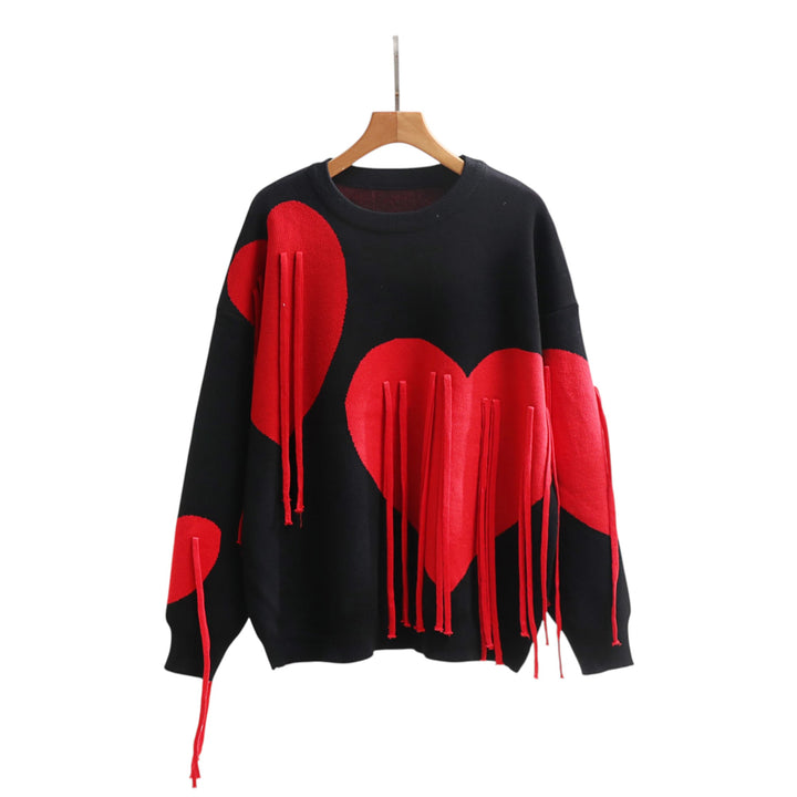 Juliette | Pull cœur à franges tissées