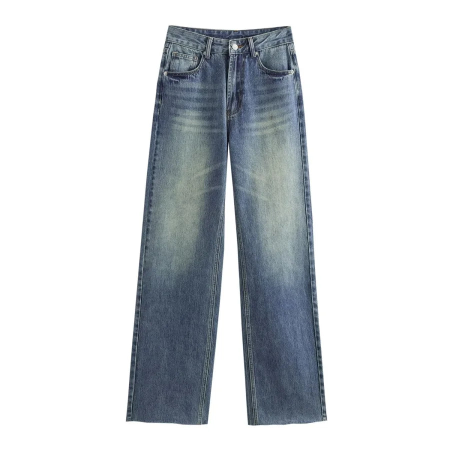 Sienna | Jean en denim à jambe large et taille haute