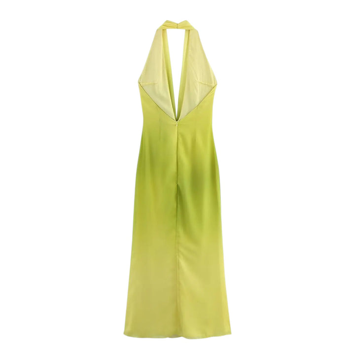 Noémie | Robe longue dos nu à smocks et ourlet froncé