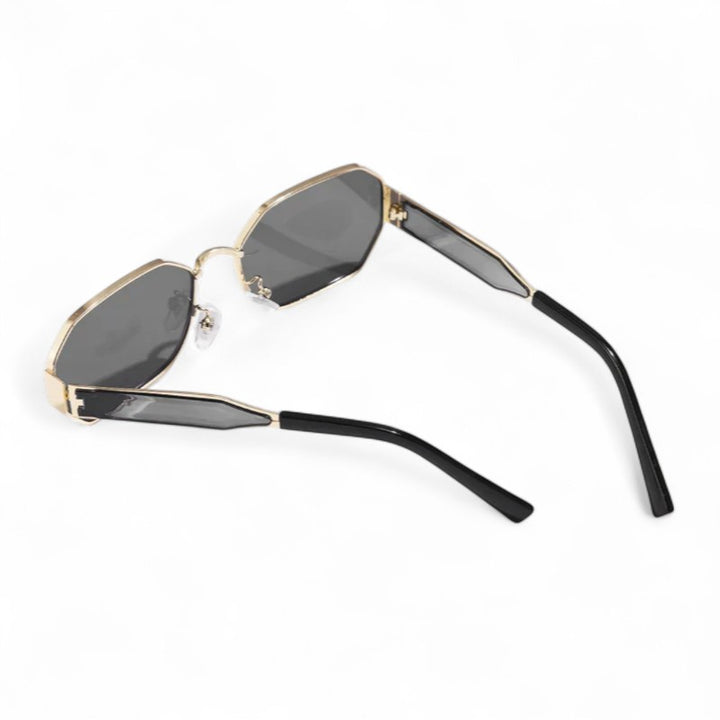 Léa | Lunettes de Soleil Géométriques à Monture Dorée