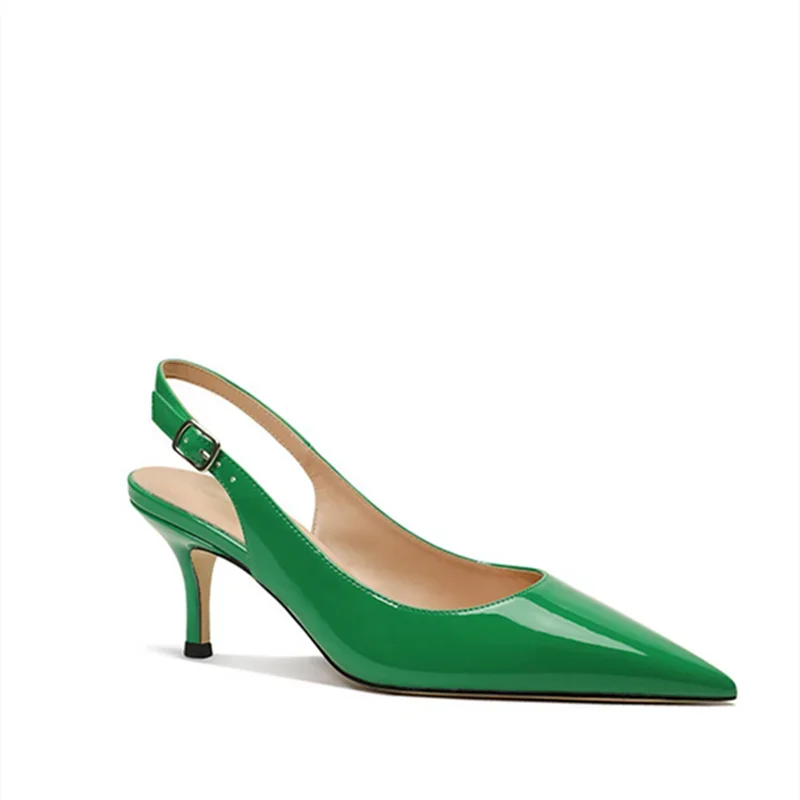 Fabienne | Escarpins Slingback Vernis à Talon Fin