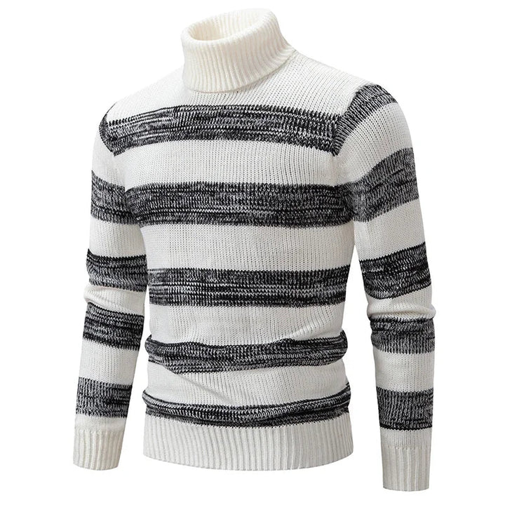 Caleb | Pull à col roulé rayé d'hiver