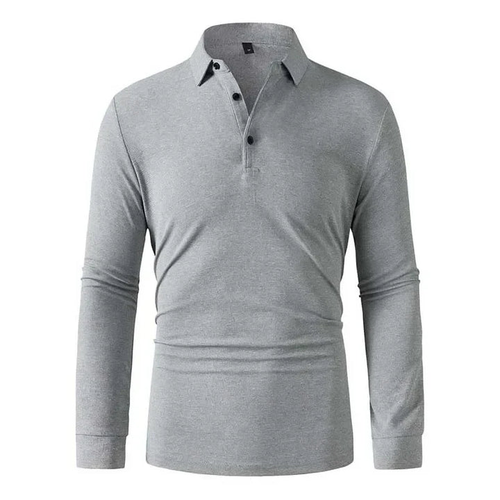 Jarryd | Polo à manches longues gris clair pour un style décontracté quotiden