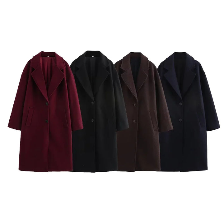 Eugénie | Manteau long oversize en laine mélangée