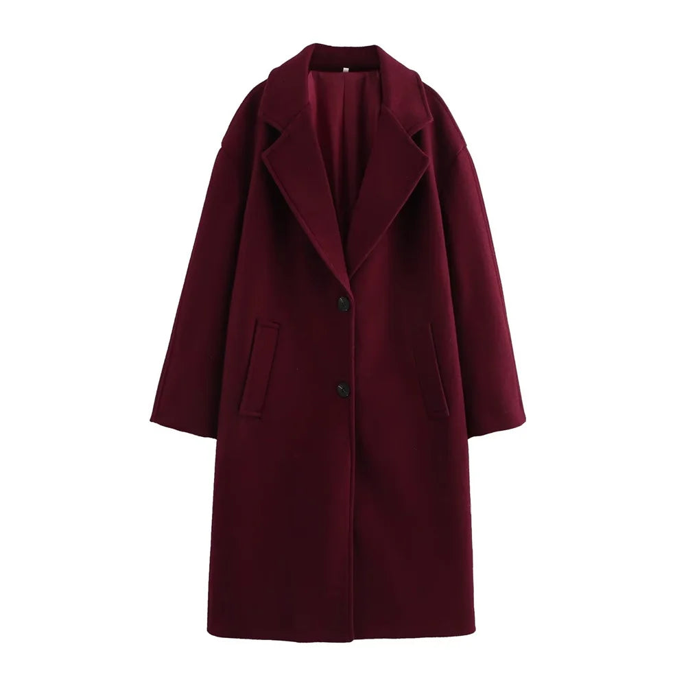 Eugénie | Manteau long oversize en laine mélangée