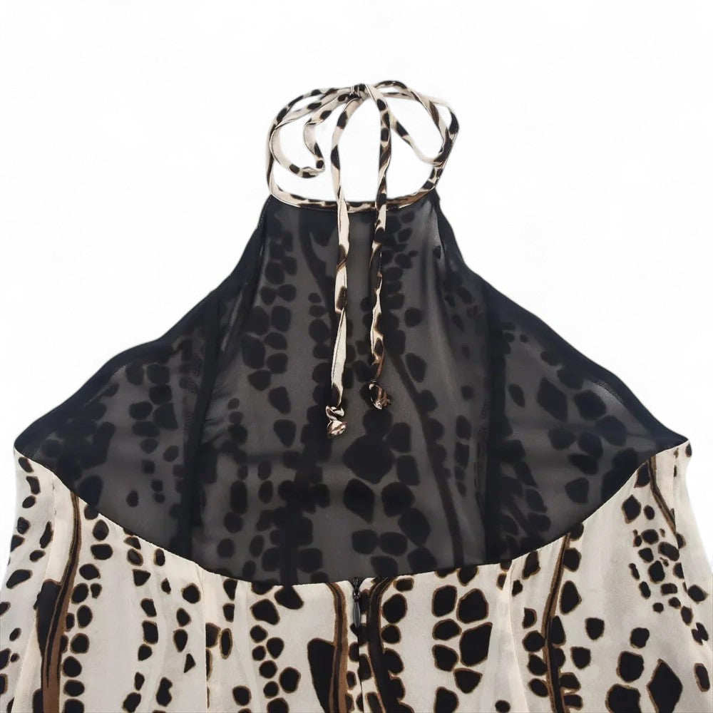 Sandrine | Robe longue dos nu à imprimé fluide