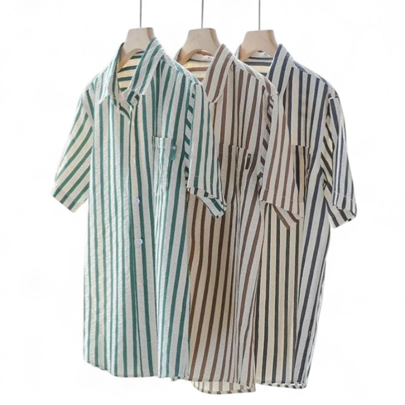 Toby | Chemise en coton à rayures verticales audacieuses