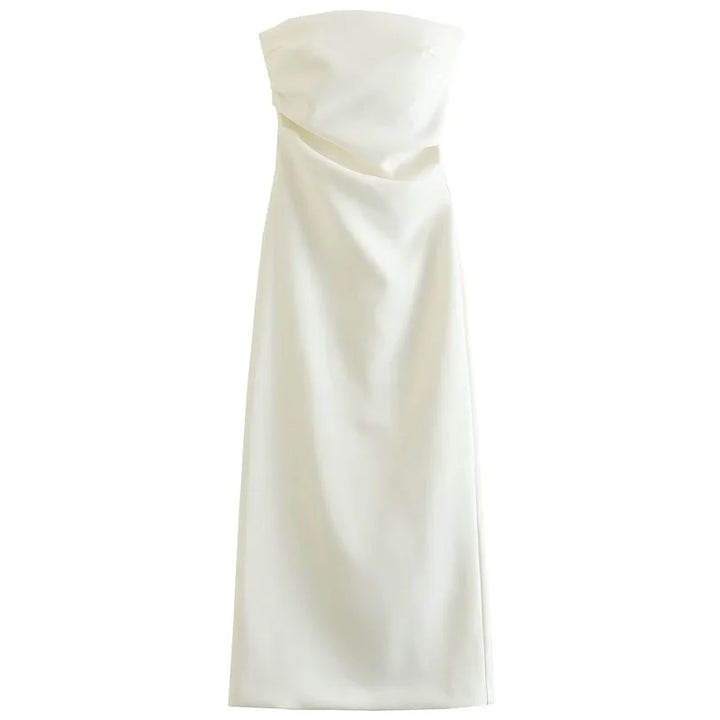 Élodie | Robe bustier longue drapée
