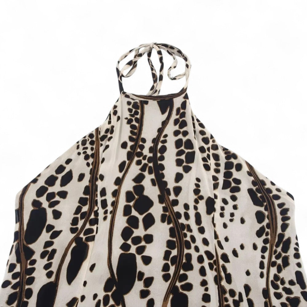 Sandrine | Robe longue dos nu à imprimé fluide