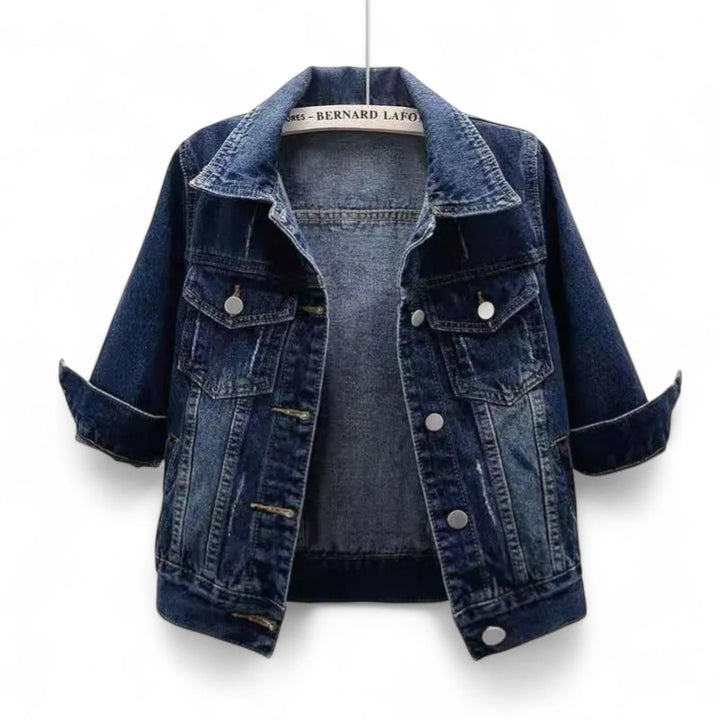 Océane | Veste en Jean Décontractée à Manches Revers