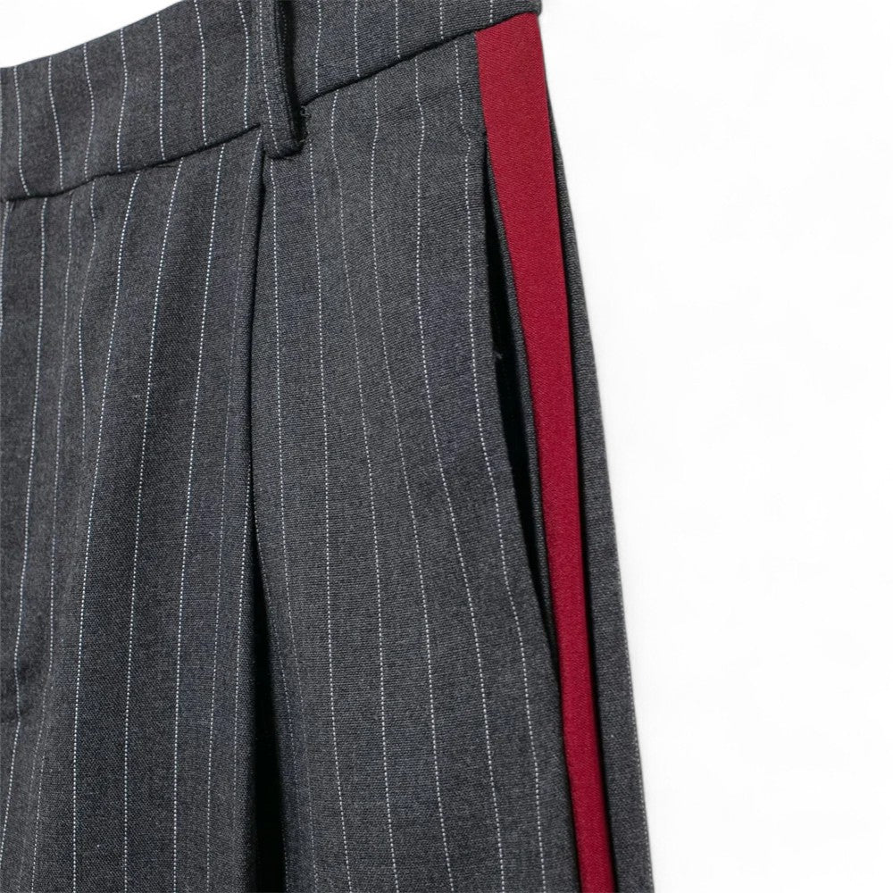 Camille | Pantalon à rayures coupe ample avec taille contrastée