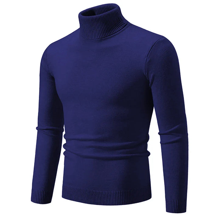 Angus | Pull à Col Roulé Slim en Jersey Côtelé