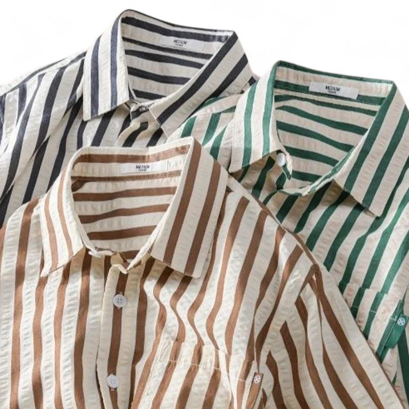 Toby | Chemise en coton à rayures verticales audacieuses